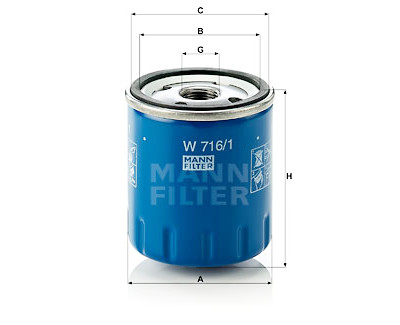 Filtro olio MANN-FILTER W 716/1