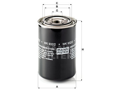Filtro carburante MANN-FILTER WK 932/2