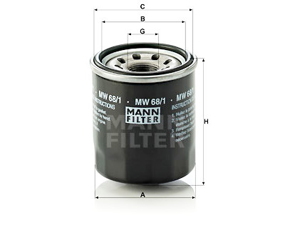 Filtro olio MANN-FILTER MW 68/1