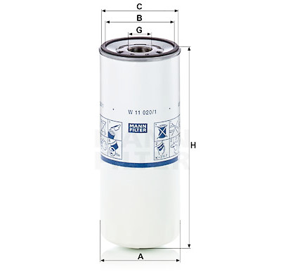 Filtro olio MANN-FILTER W 11 020/1