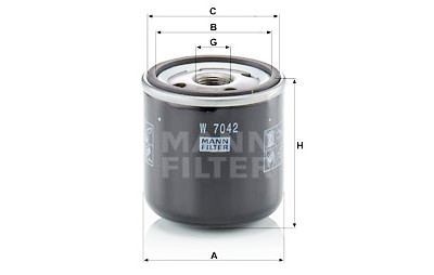 Filtro olio MANN-FILTER W 7042