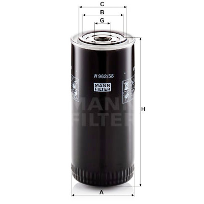 Filtro olio MANN-FILTER W 962/58
