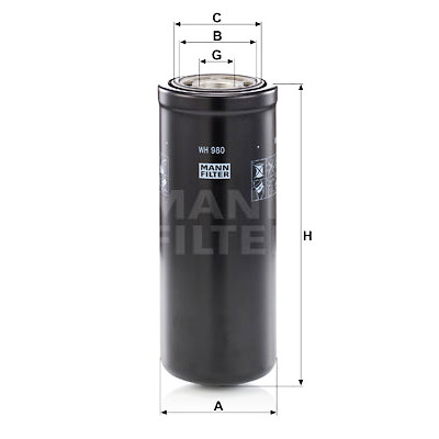 Filtro idraulico, cambio automatico MANN-FILTER WH 980