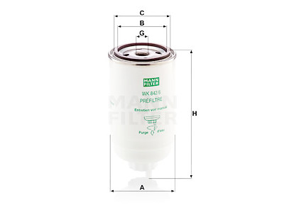 Filtro carburante MANN-FILTER WK 842/6