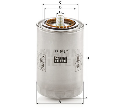 Filtro carburante MANN-FILTER WK 943/1