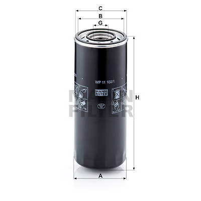 Filtro olio MANN-FILTER WP 11 102/1-2