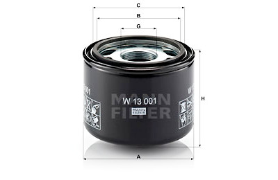 Filtro, sistema idraulico operatore MANN-FILTER W 13 001