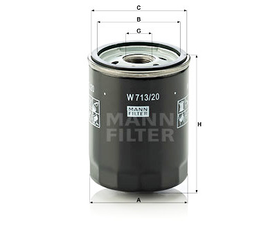 Filtro olio MANN-FILTER W 713/20