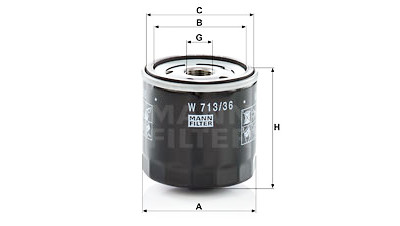 Filtro olio MANN-FILTER W 713/36