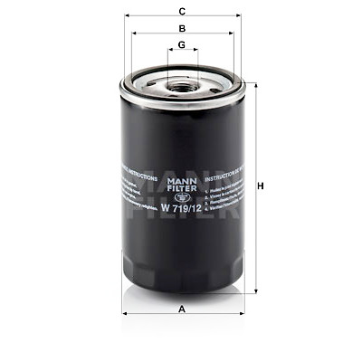 Filtro olio MANN-FILTER W 719/12