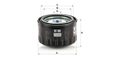 Filtro olio MANN-FILTER W 86