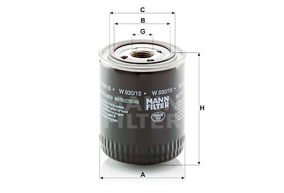 Filtro olio MANN-FILTER W 930/15
