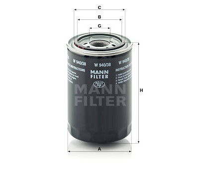 Filtro olio MANN-FILTER W 940/38