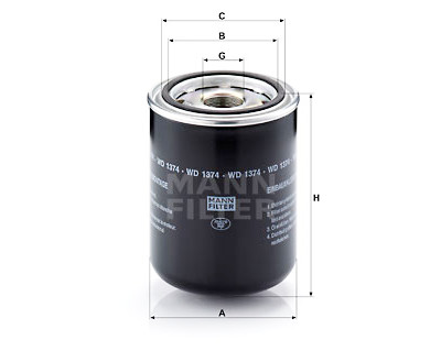 Filtro olio MANN-FILTER WD 1374