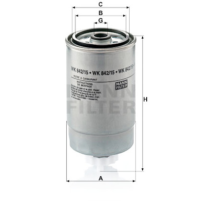 Filtro carburante MANN-FILTER WK 842/15