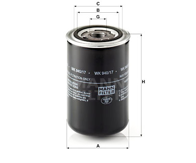 Filtro carburante MANN-FILTER WK 940/17