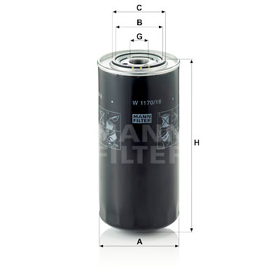 Filtro olio MANN-FILTER W 1170/16