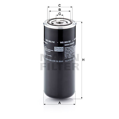 Filtro olio MANN-FILTER WD 962/32