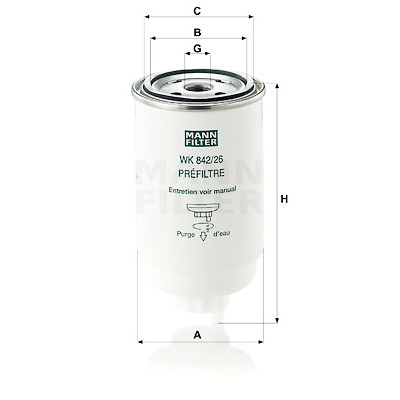 Filtro carburante MANN-FILTER WK 842/26
