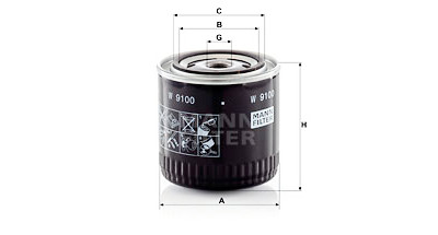 Filtro olio MANN-FILTER W 9100