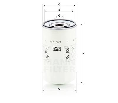 Filtro olio MANN-FILTER W 1168/6