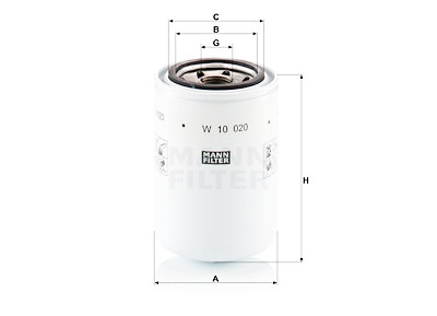 Filtro olio MANN-FILTER W 10 020
