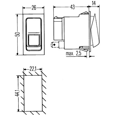 Interruttore HELLA 6RH 007 832-411