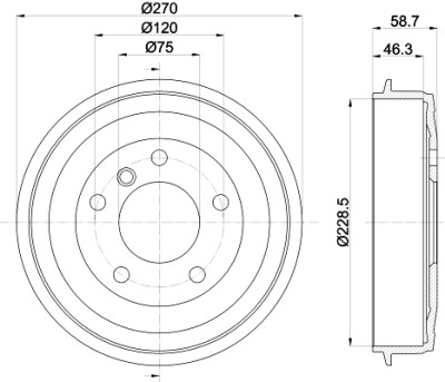 Set di tamburi freno HELLA 8DT 355 300-021