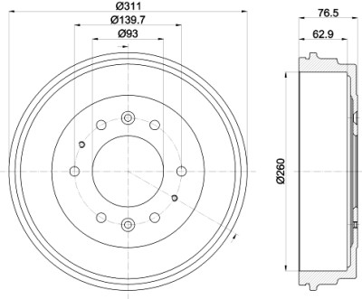 set di tamburi del freno