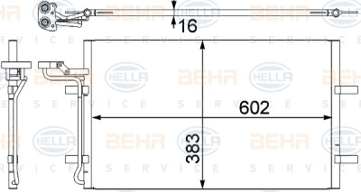 Condensatore, aria condizionata BEHR HELLA SERVICE 8FC 351 302-571