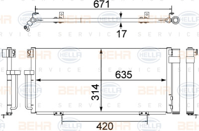 Condensatore, aria condizionata BEHR HELLA SERVICE 8FC 351 303-791