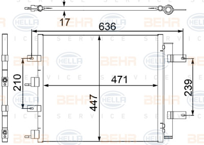 Condensatore, aria condizionata BEHR HELLA SERVICE 8FC 351 304-181