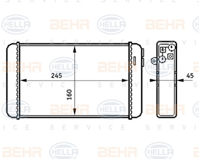 Radiatore di riscaldamento BEHR HELLA SERVICE 8FH 351 313-281