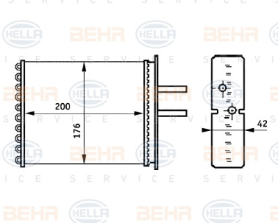 Radiatore di riscaldamento BEHR HELLA SERVICE 8FH 351 313-381