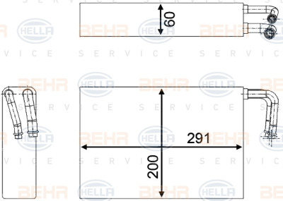 Evaporatore, aria condizionata BEHR HELLA SERVICE 8FV 351 330-641