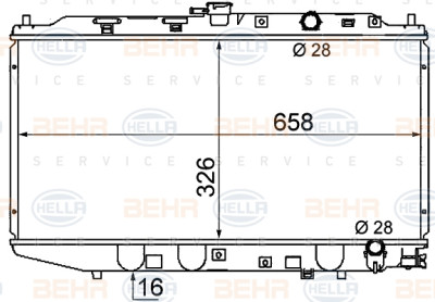 Radiatore, raffreddamento motore BEHR HELLA SERVICE 8MK 376 706-681