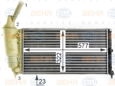 Radiatore, raffreddamento motore BEHR HELLA SERVICE 8MK 376 900-241