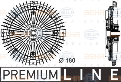 Frizione, ventola radiatore BEHR HELLA SERVICE 8MV 376 732-491