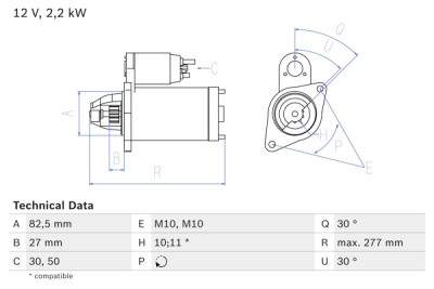 Motorino di avviamento BOSCH 0 986 014 660