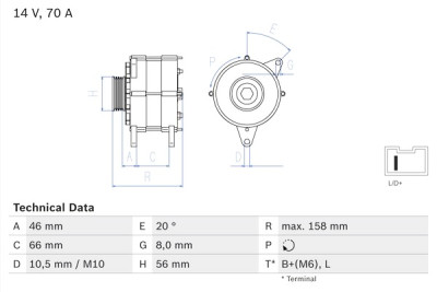 Alternatore BOSCH 0 986 036 851