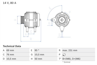 Alternatore BOSCH 0 986 039 100