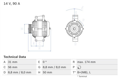 Alternatore BOSCH 0 986 042 530