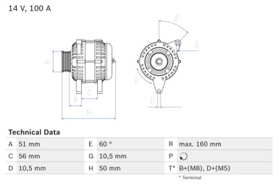 Alternatore BOSCH 0 986 042 750