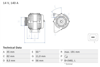 Alternatore BOSCH 0 986 042 840
