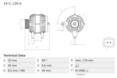 Alternatore BOSCH 0 986 045 241