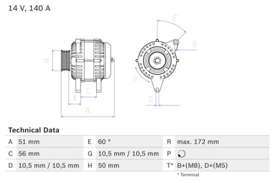 Alternatore BOSCH 0 986 046 230