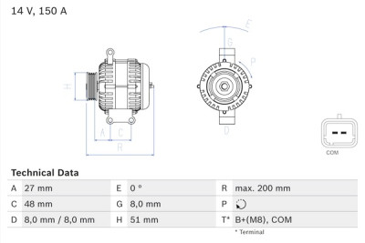 Alternatore BOSCH 0 986 048 740