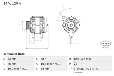 Alternatore BOSCH 0 986 049 171