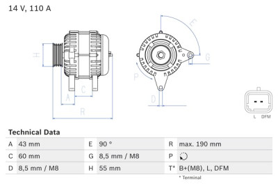 Alternatore BOSCH 0 986 080 140