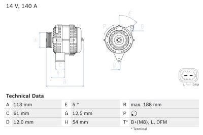 Alternatore BOSCH 0 986 080 380